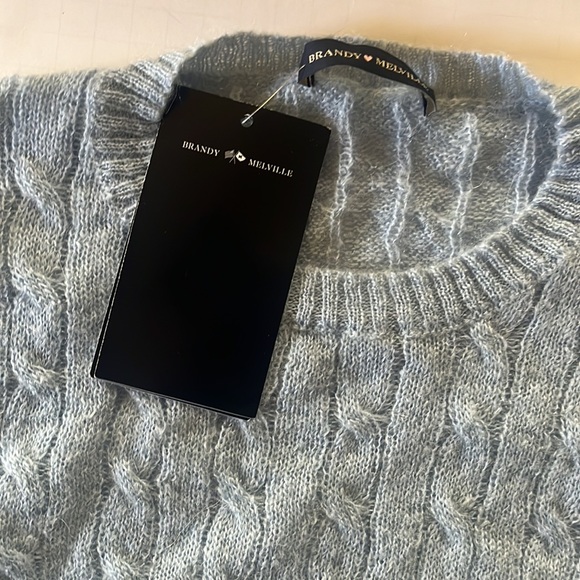 NWTS Rare Brandy Melville blue cable knit pullover sweater - Picture 2 of 6